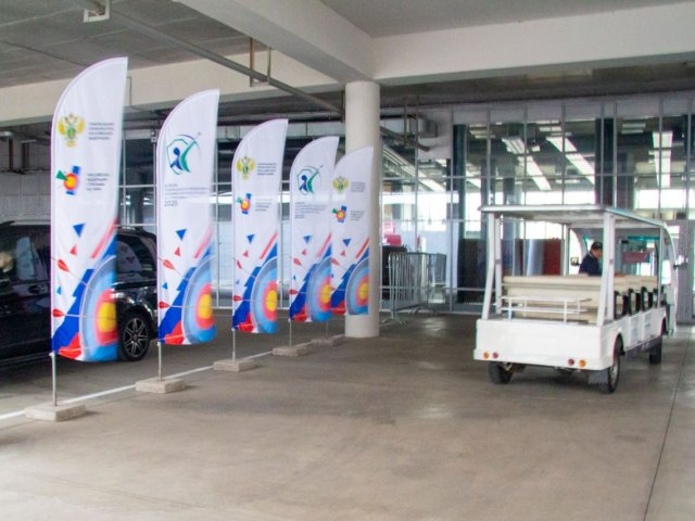 Оформление арены и инфраструктуры Всероссийского турнира по стрельбе из лука на Кубок Генерального прокурора РФ