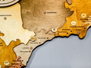 Деревянная карта Крыма для бутика &quot;Золотая Балка&quot;
